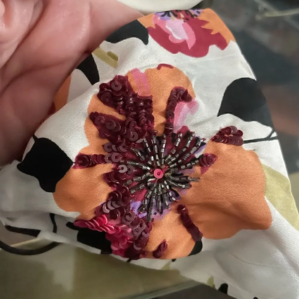 Anthropologie silk embellished headband